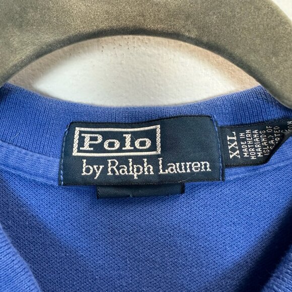 Vintage Polo PRL Ralph Lauren Blue Polo Shirt XXL - Picture 8 of 12
